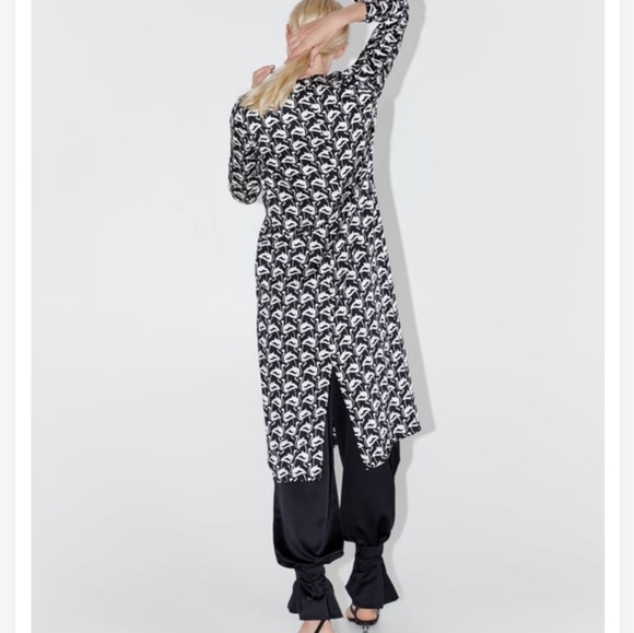 NWOT- Zara Printed Midi Dress - Picture 2 of 9